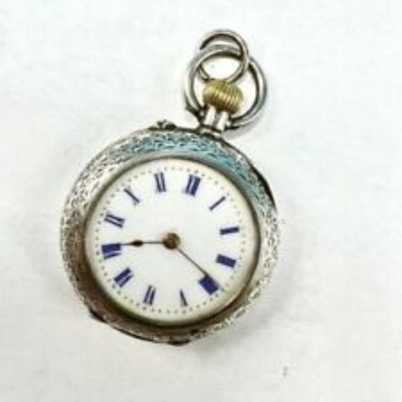 Antique Sterling Silver Open Face Fob/Pocket Watch - Picture 9 of 9